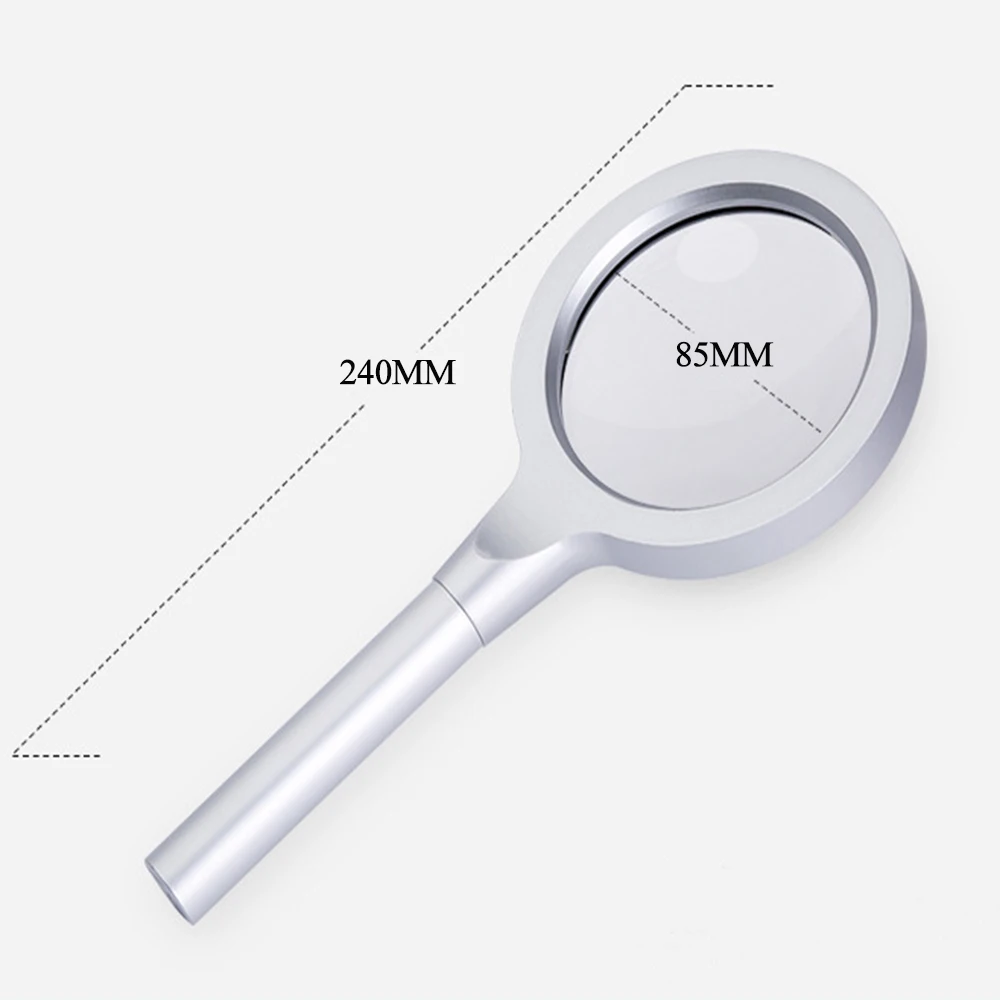 Ручное увеличительное стекло с 12 светодиодами высокого качества металла алюминия 5X 10X увеличительное стекло для чтения ремонт старшего