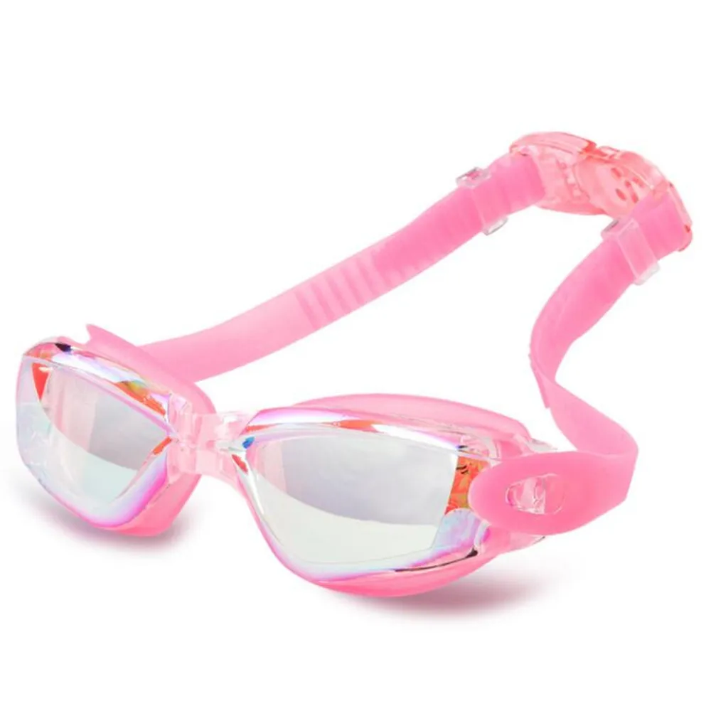 Посеребренные водонепроницаемые очки для плавания и противотуманные очки для наружного плавания 200-1015 - Цвет: colorful pink