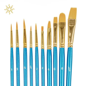 

10Pcs Nail Art Polishing Brush Flat Acrylic Drawing Pen UV Gel Polish French Design Painting Drawing Line Pen Set Nail Art Tool