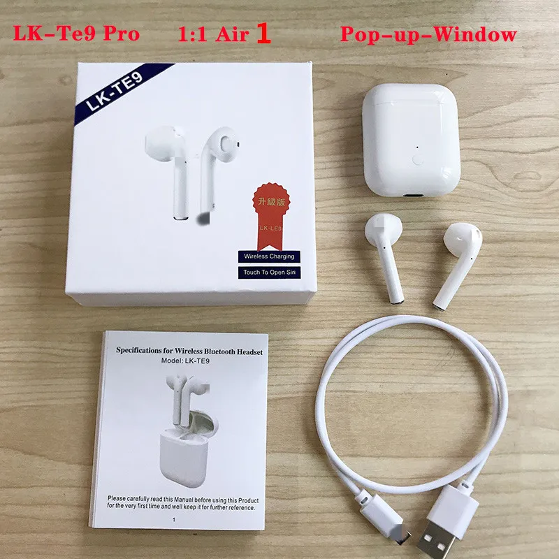 Bluetooth наушники LK-TE9 pro tws ecouteur sans fil Беспроводные наушники с окошком и беспроводной зарядкой спортивные наушники pk i100