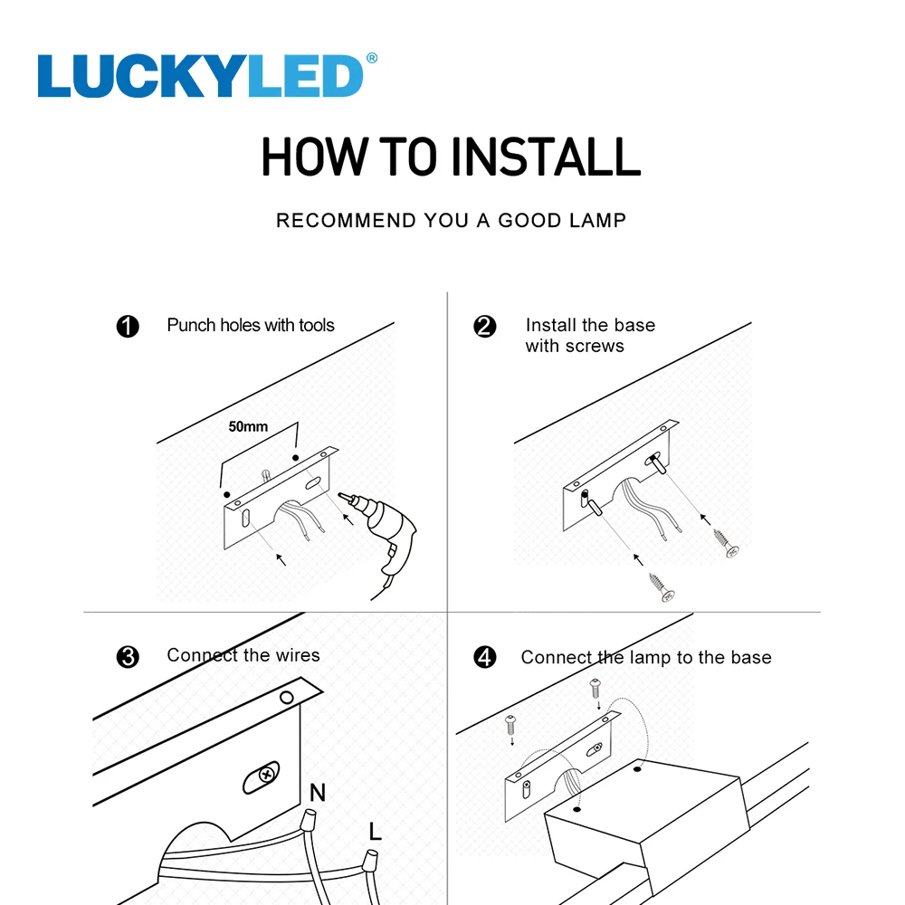 LUCKYLED Led Wall Lamp for Bathroom Light 8W 10W Indoor Wall Light Fixture AC85-265V Vanity Lights Sconce Lamp for Living Room images - 6