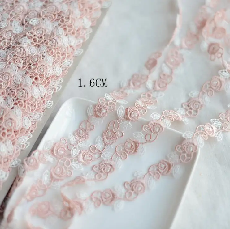 5 метров цветочный Venise кружевной отделкой розовый кружевной лентой для свадьбы свадебный Интернет-магазин одежды украшения 1,6 см