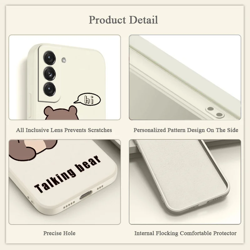 Cute For Samsung Galaxy S21 S20 FE S10 Note 20 10 Plus Case Bear Soft Cover A72 A52 A42 A32 A71 A51 A41 A31 A21S Phone Case