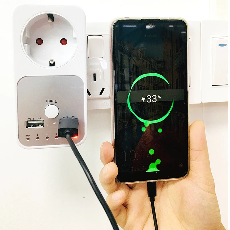 UK/FR/EU штекер домашний настенный стол USB зарядное устройство адаптер штекер таймер обратного отсчета умный переключатель времени таймер