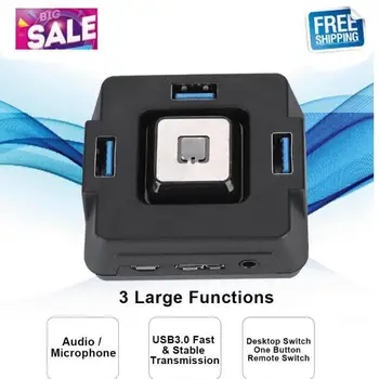 

Fast Ship out Desktop Computer PC Case Power Supply on/off Reset Button Switch Extender Cable With 3 USB Port Dual Audio Plug