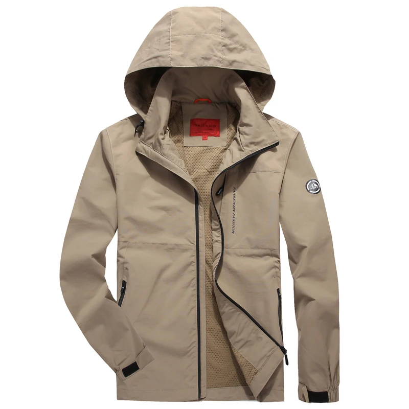 Ветрозащитная куртка для женщин, походная одежда, флисовая куртка, 3 слоя, ПУ покрытие, ткань, походный светильник, непромокаемый костюм - Цвет: Коричневый