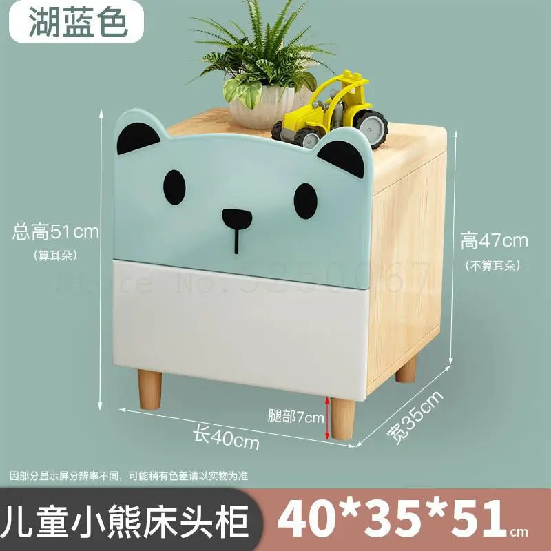 Прикроватный шкаф мультфильм Спальня дети получить хранения твердой древесины медведь двойная затяжка прикроватный шкаф мини-шкаф - Цвет: Model 1