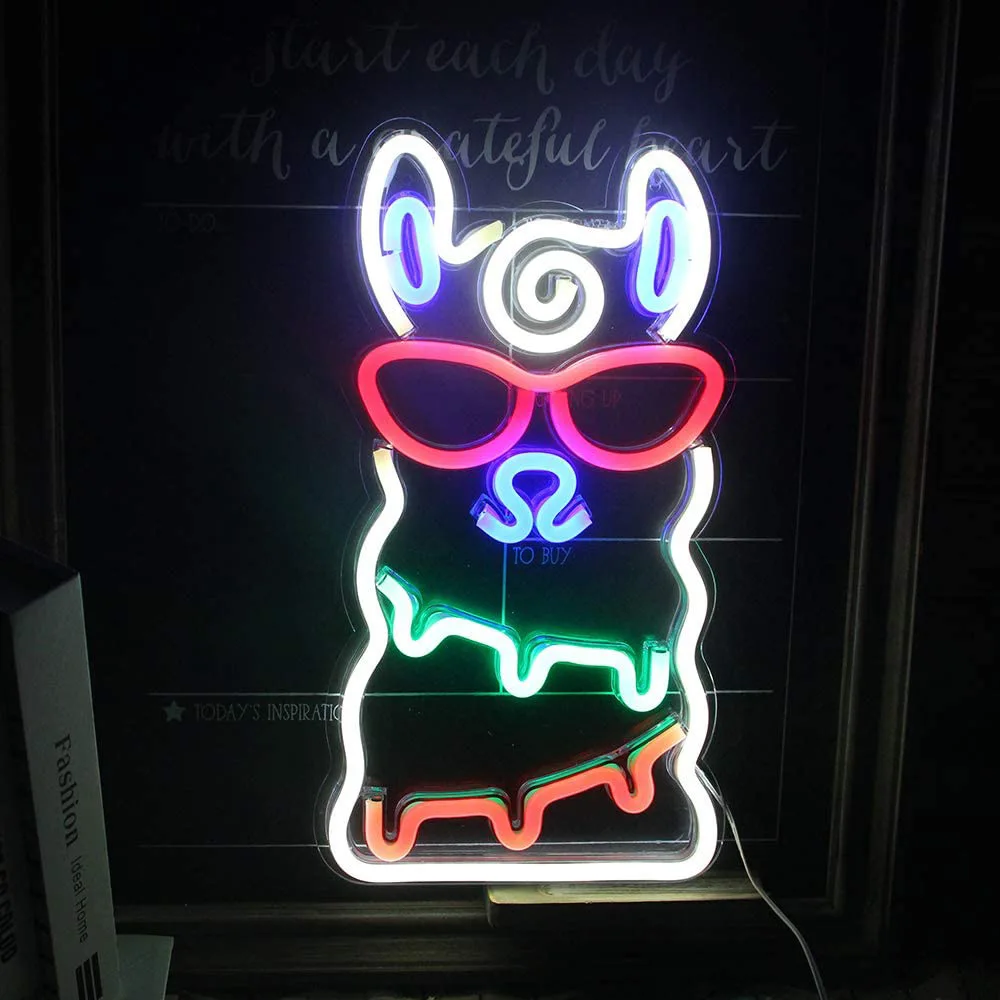 

Светодиодный неоновый светильник Alpaca, цветной неоновый светильник Alpaca для домашнего декора, декоративный ночник с питанием от Usb для дома, для спальни Вечерние
