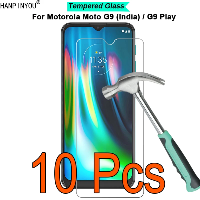 

10 Pcs/Lot For Motorola Moto G9 (India) / Play 9H Hardness 2.5D Ultra-thin Toughened Tempered Glass Film Screen Protector Guard