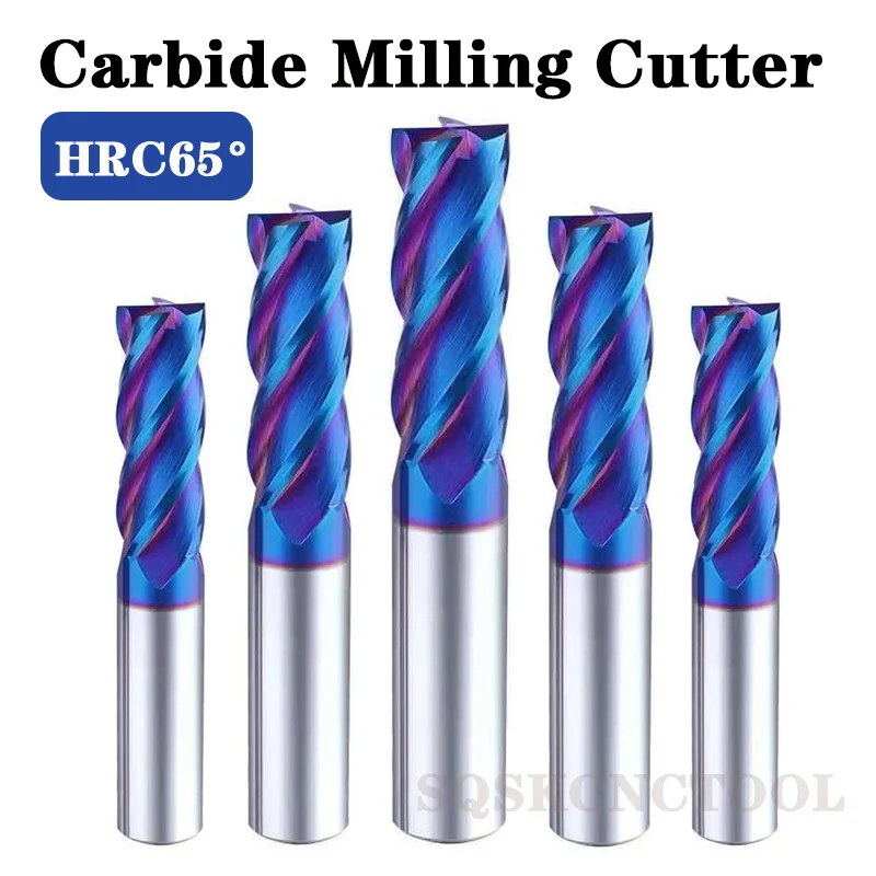 Карбидная торцевая фреза SQ из алюминия HRC65 4F 2F с покрытием вольфрамовой стали