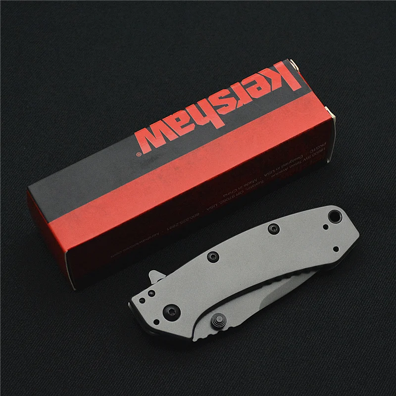 Kershaw 1555TI складной 8Cr13MoV стальное титановое покрытие Флиппер Открытый лагерь выживания карманный edc-инструмент ужин кухонный нож