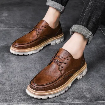 

man vintage leisure black shoes designer casual Mens classic shoe breathable shose slippers sole loafers oxford men mens high