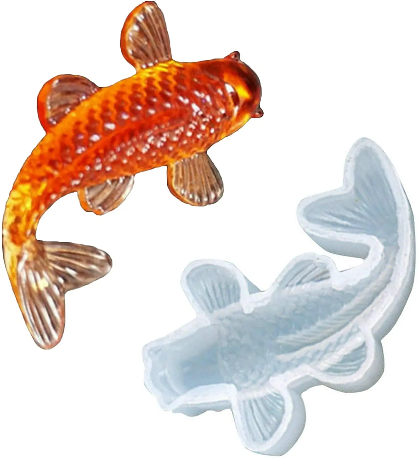 large motivo pesce Koi 3D +ing Stampo per torte