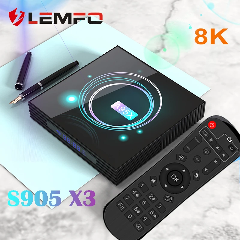 ТВ-приставка LEMFO 8K Amogic S905 X3 Android 9 0 A95XF3 4 Гб 64 Поддержка IP tv Wifi Bluetooth USB3.0 Youtube box |