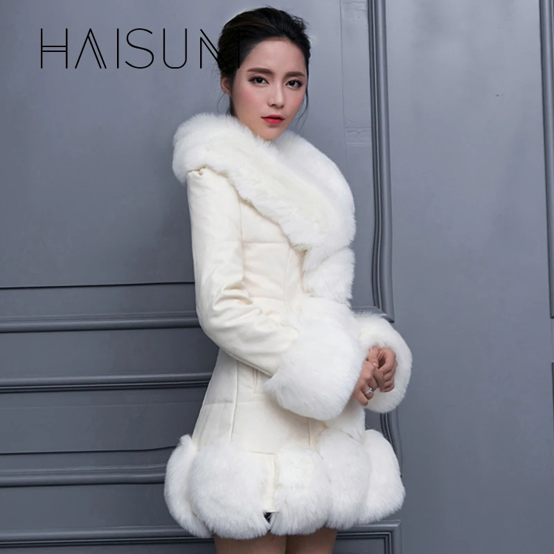 

Women's Faux Fur Coat Warm In Winter 4 Colors Imitation Fox Fur Long Temperament Large Fur Collar Young Ladies 2018 New Nv043