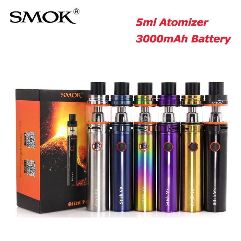 Оригинальный стартовый набор SMOK Stick V8 5 мл большой детский бак TFV8 и аккумулятор 3000