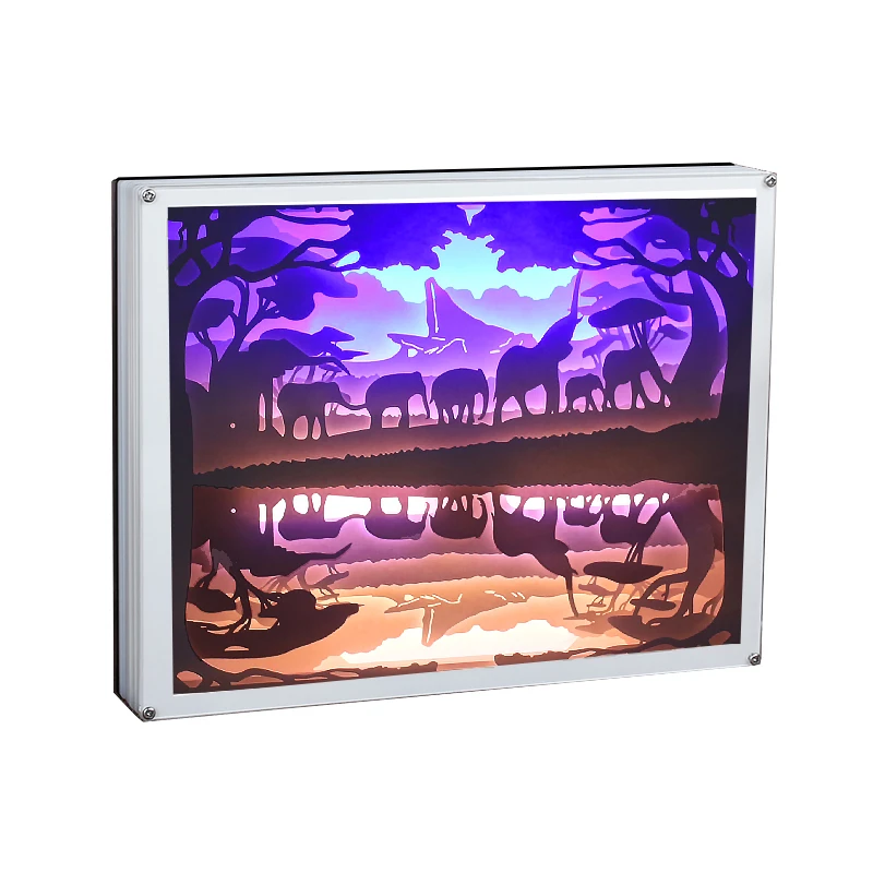 Download Custom 3d Laser Paper Cutting Frames Led Light 3d Wall Art Shadow Box Party Diy Decorations Aliexpress