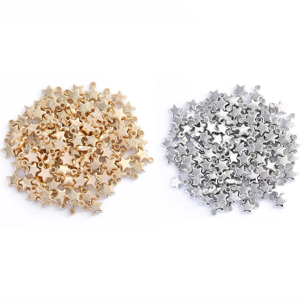 100pcs 9mm Star Bead Charm Plastic Jewelry Charms for DIY Jewelry Making