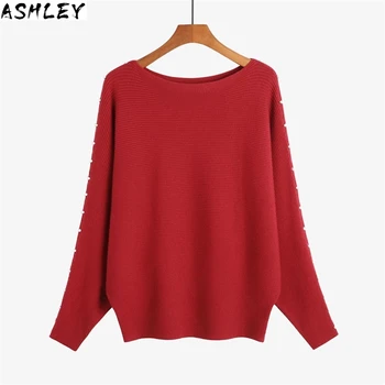

Winter Sweater Autumn Hedging All-match Loose Sweaters Female Short Lace Beading Shirt Solid