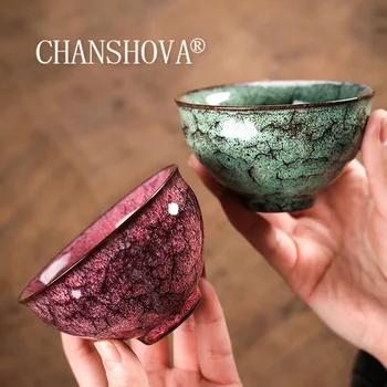 

CHANSHOVA 100ml Chinese retro Kiln change texture porcelain tea cup Small coffee mug tea bowl Chinese Ceramic cups H519