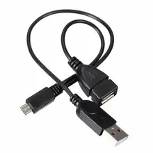 

Micro USB Male to USB Male Female OTG Adapter Cable Y Splitter Cord for Samsung