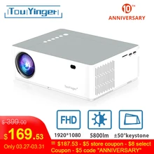 TouYinger M19 projecteur Full HD 1080P 5800 lumen soutien AC3 LED vidéo Home cinéma Full HD film Beamer Android TV Box en option(China)