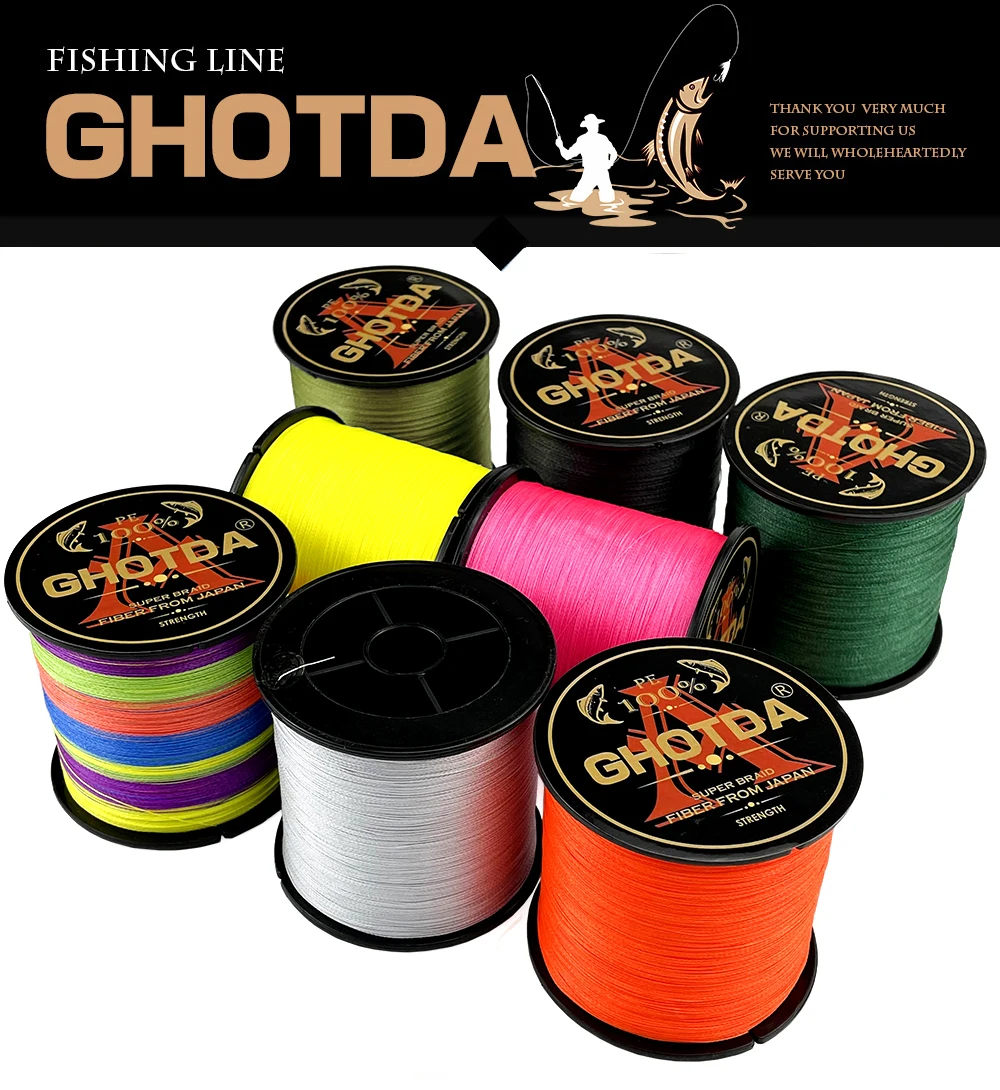 GHOTDA Hohe Dichte Spinnt Angelschnur 4 Stränge 300M 100M Multifilament PE Geflochtene Draht Guss Stange Meer Angeln getriebe Zubehör – Detail 4
