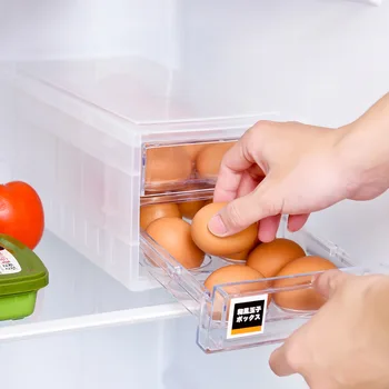 

Double Layers Egg Trays Drawer Type Egg Holder Organizers for Refrigerator Kitchen for 24 Eggs AIA99