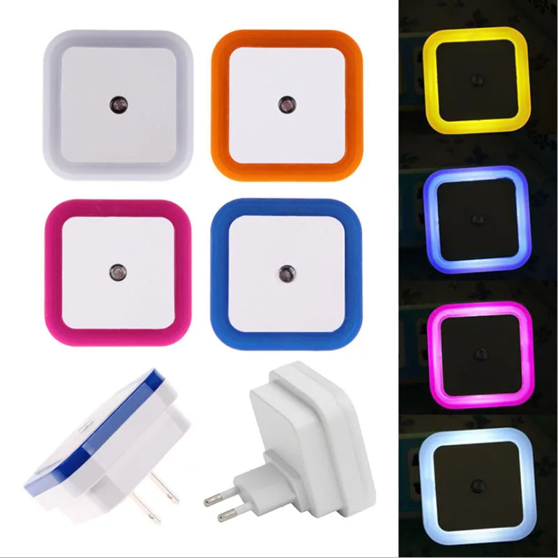 

Mini Wireless Sensor LED Night Light EU US Plug Mini Square Night Lights For Baby Room Bedroom Corridor Lamp Lighting