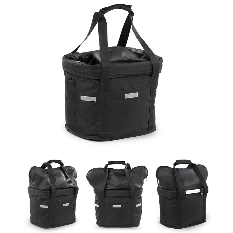 

Bicycle Front Basket Removable Waterproof E-Bike Handlebar Pet Carrier Black