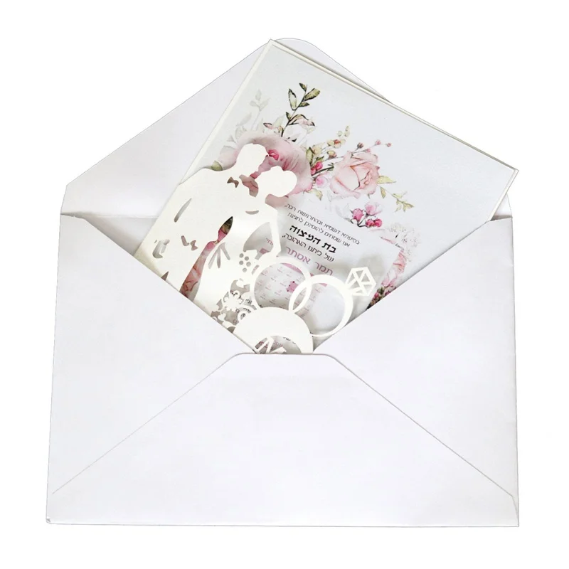  Luxury Flora Wedding Invitations Card Elegant Lace Favor Print Wedding Gold Red White Laser Cut Env - 4.00015E+12