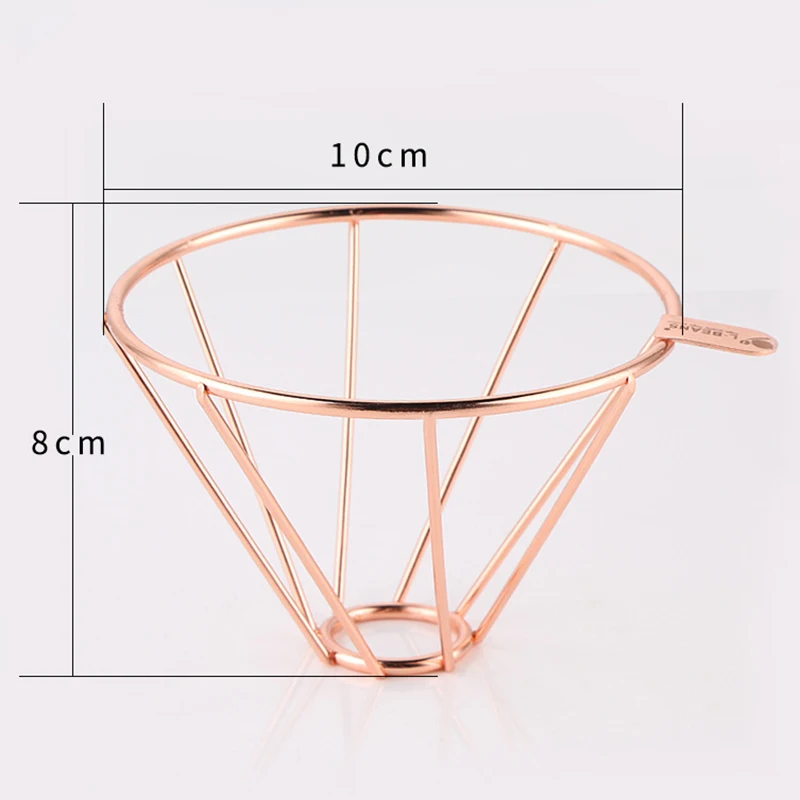 

Household Stainless Steel Coffee Filter Holder Funnel Metal Bracket 10*8CM Home Shop Office Decorations