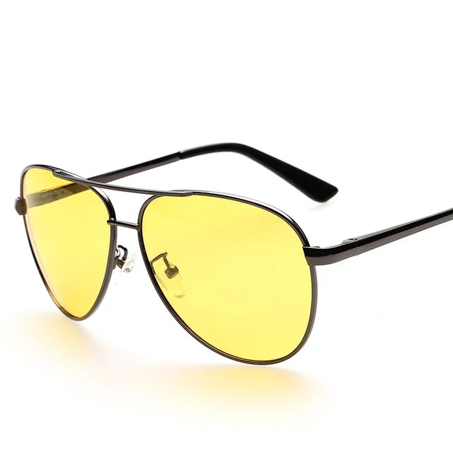 LONSY мужские новые автомобильные солнцезащитные очки ночного видения, поляризованные мужские очки для вождения с защитой от уф400 лучей, аксессуары для очков - Цвет оправы: Brown