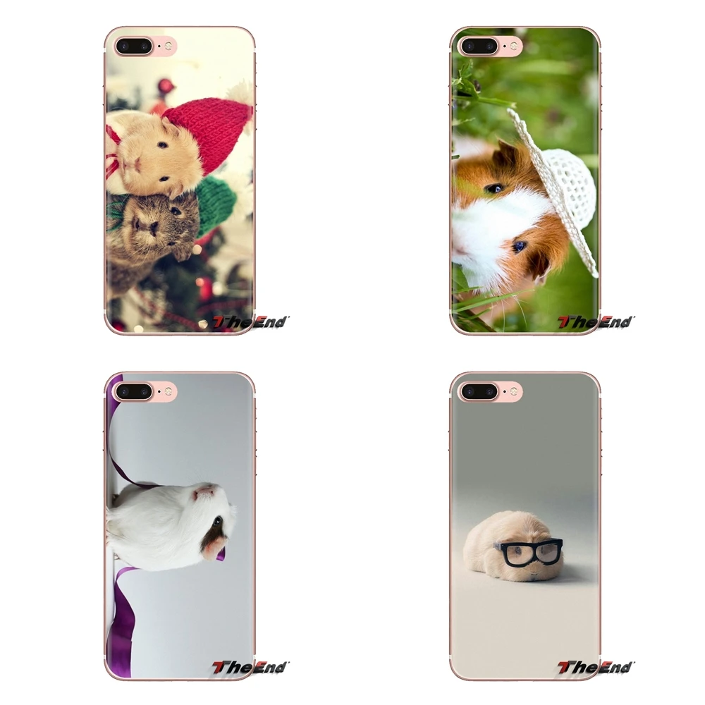 TPU Bag Case For iPhone XS Max XR X 4 4S 5 5S 5C SE 6 6S 7 8 Plus Samsung Galaxy J1 J3 J5 J7 A3 A5 White guinea pig Animal Print |