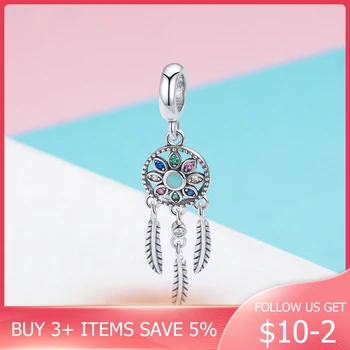 

CodeMonkey 925 Sterling Silver Dream Catcher Pendant Charm Bead Fit Original design Bracelets & Bangles Jewelry Making CMC961