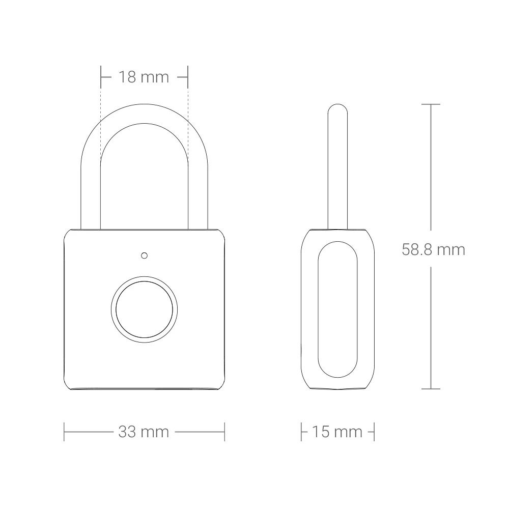 Xiaomi USB Перезаряжаемый умный Keyless электронный замок с отпечатком пальца домашний Противоугонный замок безопасности двери багажный чехол замок