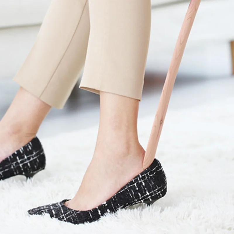 Qualitell деревянный Shoehorn кедр твердой древесины помочь в обуви натуральное дерево, благовония палка Уход за ногами ручной инструмент Pull