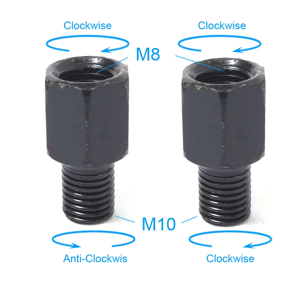 M8M10 (RR and RL) Черные мотоциклетные зеркальные адаптеры M10 10 мм M8 8 мм зеркала заднего вида конверсионные Болты по часовой стрелке против часов правая левая резьба - Цвет: M8M10 (RR and RL)