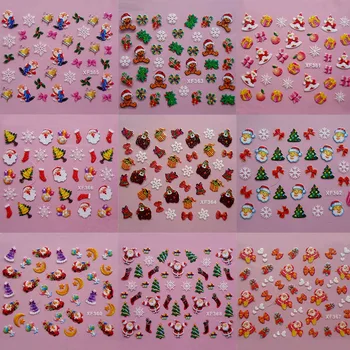 

1pcs Christmas Nail Sticker 3D Nail Art Decorations Santa Claus Manicure Slider Nail Decals Polish Beauty Nail Wraps Tool 2020
