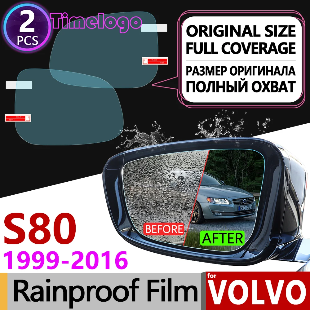 

For VOLVO S80 1999~2016 Full Cover Anti Fog Film Rearview Mirror Anti-Fog Accessories Rdesign 2001 2003 2006 2007 2010 2014 2015