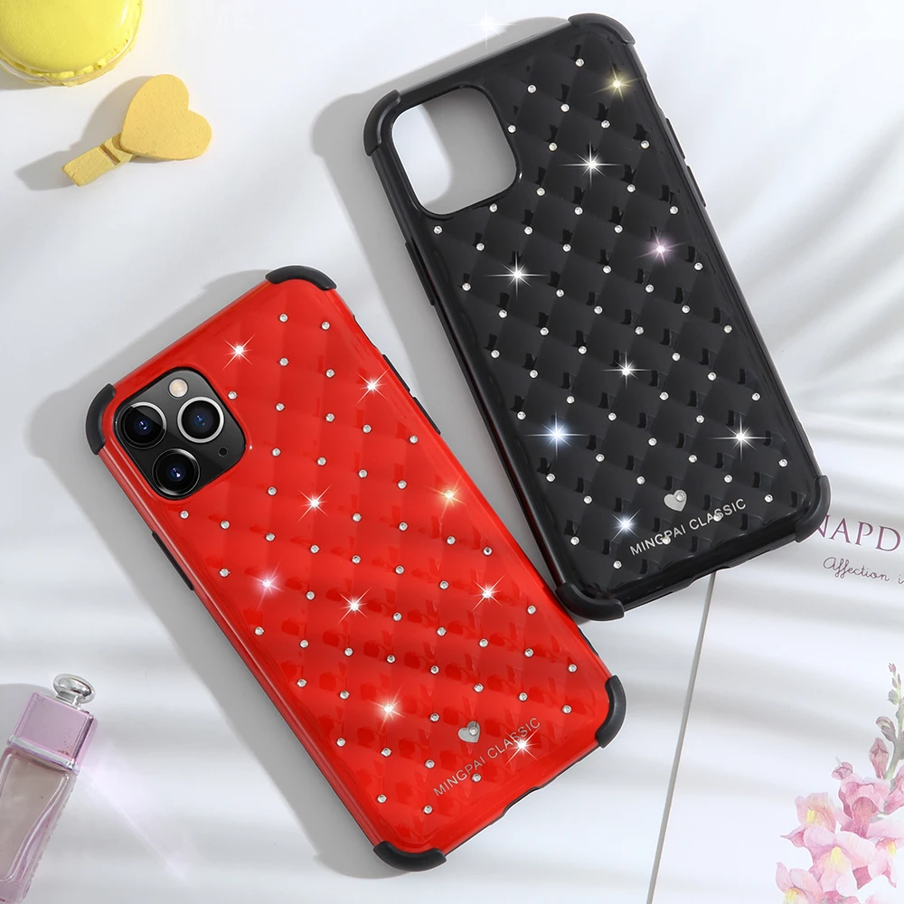 Модный Роскошный чехол для телефона с бриллиантами для iphone 11 pro max x xs xr, чехол из овчины, защита от падения, задняя крышка для iphone 6s plus 7 8