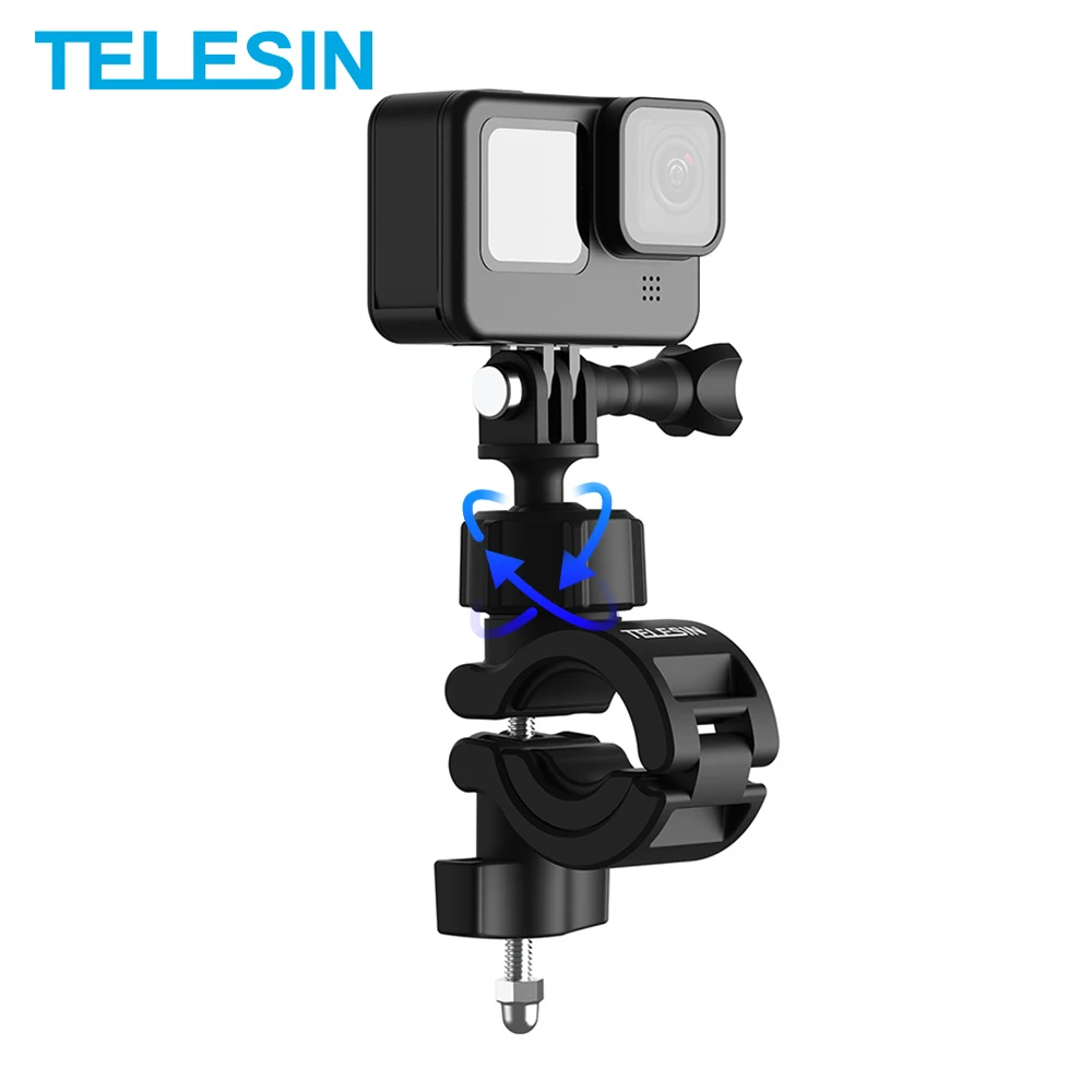Крепление для руля TELESIN поворот на 360 градусов велосипеда мотоцикла Gopro Hero 10 9 8 7 6 5