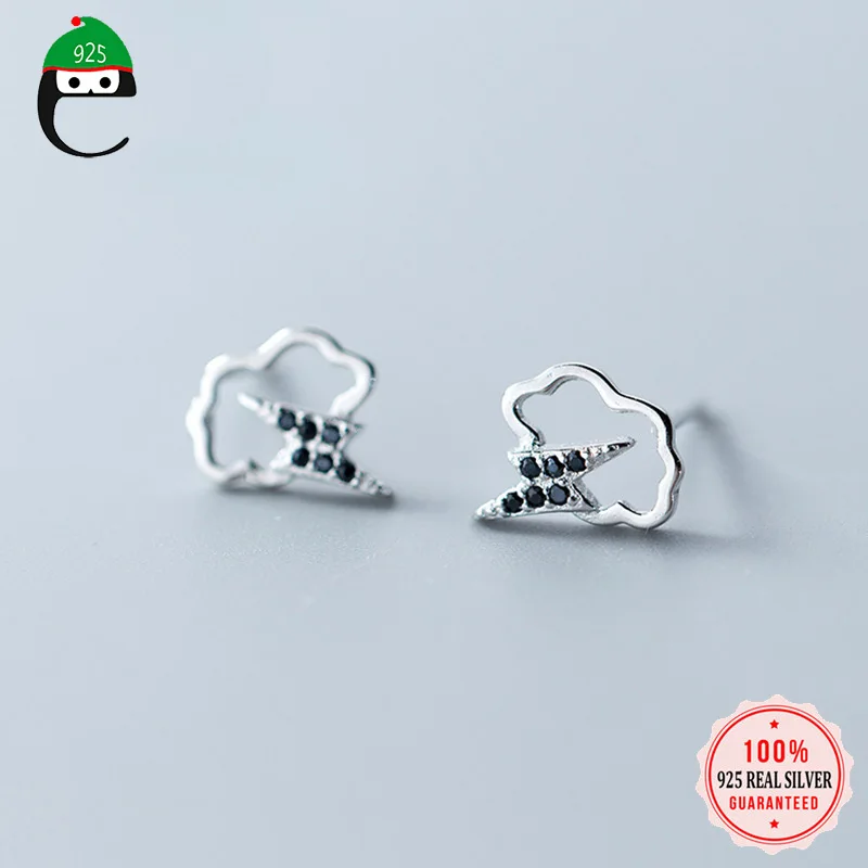 Серьги гвоздики из Кубического циркония ElfoPlataSi S925 Cloud Lightning для девушек
