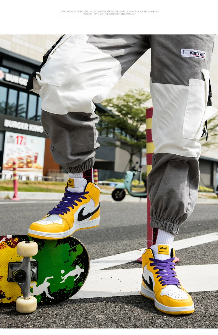 nuevos zapatos de baloncesto para Hombre, Zapatillas deportivas, amarillas, transpirables, para Hombre, botas de bal