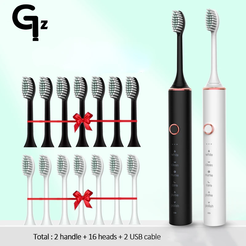 GeZhou Electric Toothbrush Rechargeable IPX7 Waterproof Sonic Toothbrush for children 18 Mode Travel Toothbrush 16 Brush Heads newest super sonic for adults kids smart timer rechargeable whitening toothbrush ipx7 with 3 brush head electric toothbrushes