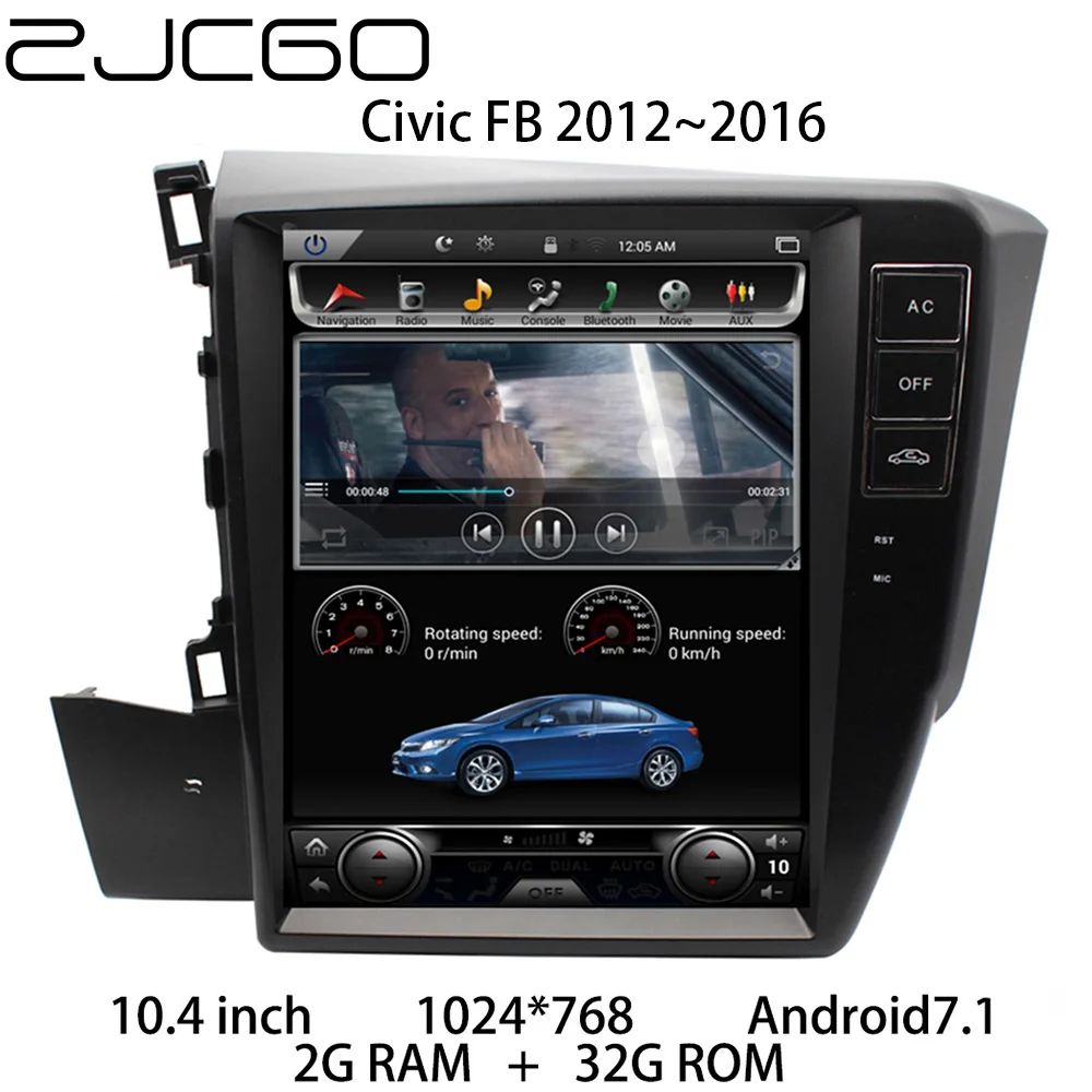 Car Multimedia Player Stereo GPS DVD Radio Navigation NAVI Android Screen Monitor for Honda Civic FB 2012 2013 2014 2015 2016