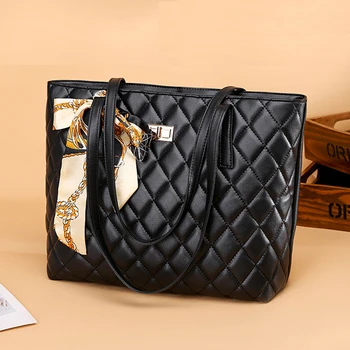 

Fashion Female Large Shoulder Bag Travel Bags Leather Pu Quilted Female Luxury Handbags Design Bags For Women 2020