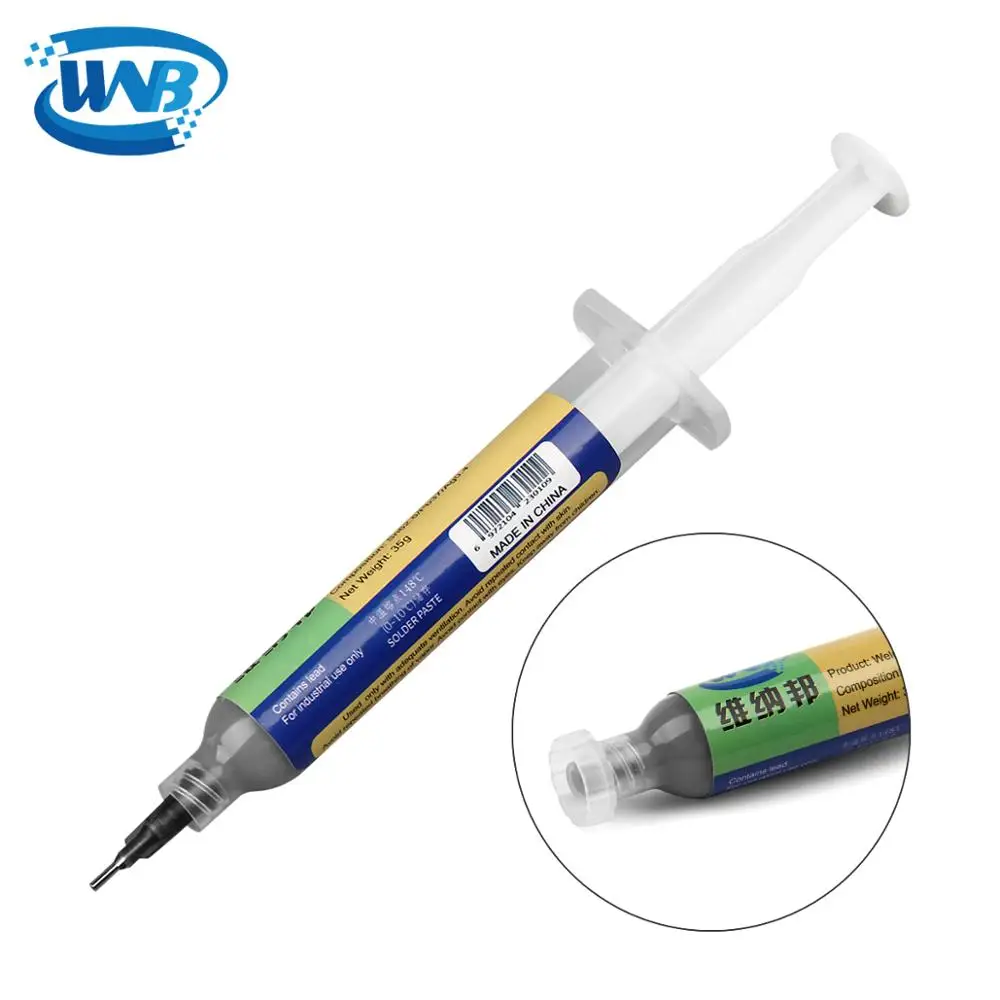 Фото Шприц WNB 10cc Sn62.6/Pb37/Ag0.4 для пайки, Оловянная паста с температурой плавления 148 ℃, паяльная паста, сварочный флюс для ремонта трафаретов плат BGA №2