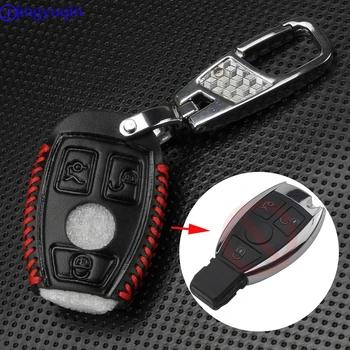 

Top Leather Key Cover for Mercedes Benz E S SLK Class AMG W124 W203 W210 W211 W204 smart Fob Case remote shell Keychain Keybag