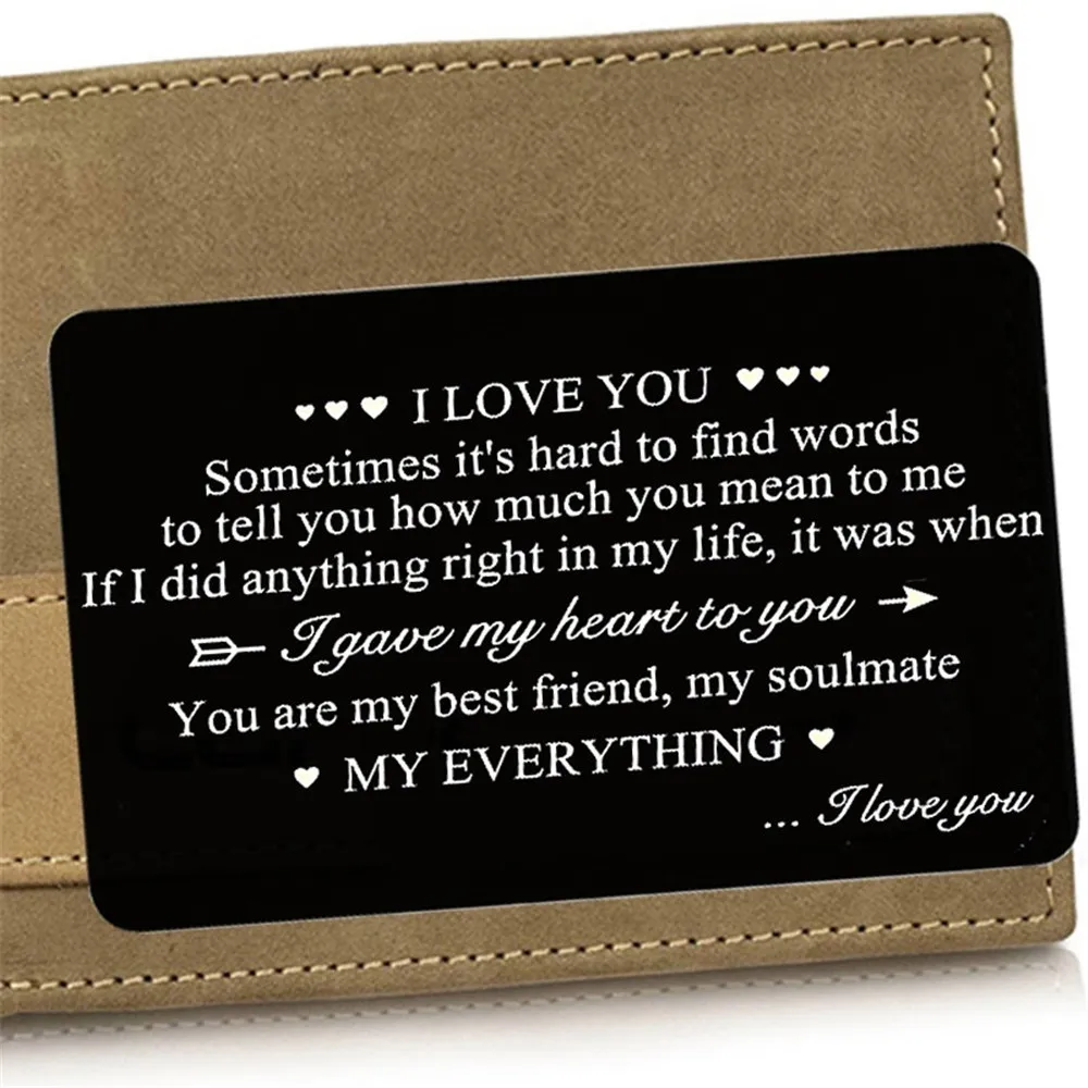 White and Blue Wallet Love Note for Wife or Husband Mini Wallet Insert Card Gift for Valentines Day I Choose You Saying 